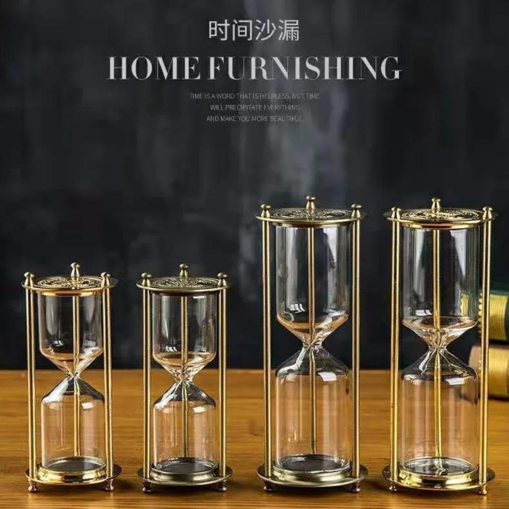 Metal Self-assembled Hourglass Ornaments Hourglass Timer Glass Desktop Ornaments Creative High-grade Retro Hourglass Timer