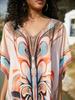 Beach Kaftans pro ženy Motýlí papoušek s potiskem Letní šaty velké velikosti Sváteční plavky Dropshipping