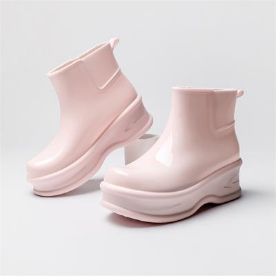 Stivali da Pioggia alla Moda da Donna con Design a Suola Spessa Impermeabili Leggeri Antiscivolo Scarpe da Pioggia Invernali e Autunnali