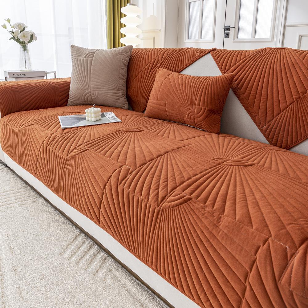 

Cream Blizzard Velvet Sofa Cushion Autumn And Winter Non-Slip Cushion Premium Sofa Cover Seat Cushion Cover 70*70cm оранжевый