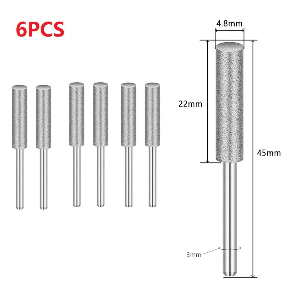

Электроинструмент-6 шт., цилиндрические заусенцы с алмазным покрытием, точилка для бензопилы, напильник 4/4,8/5,5 мм 4.8mm
