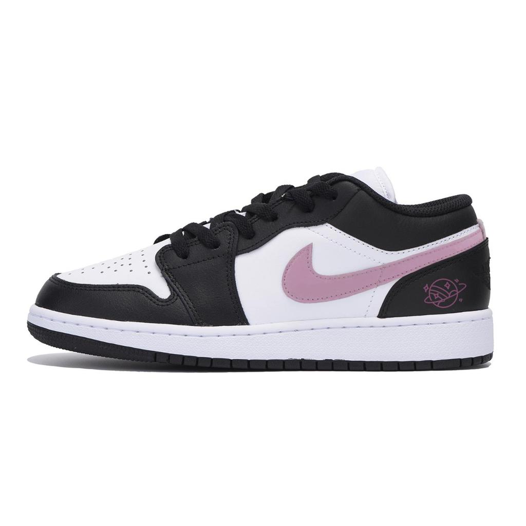 Jordan Air Jordan 1 Abrasion Resistant Slip Resistant Low top Vintage Basketball Shoes Men's Black White Pink 553558-131(Team85-)