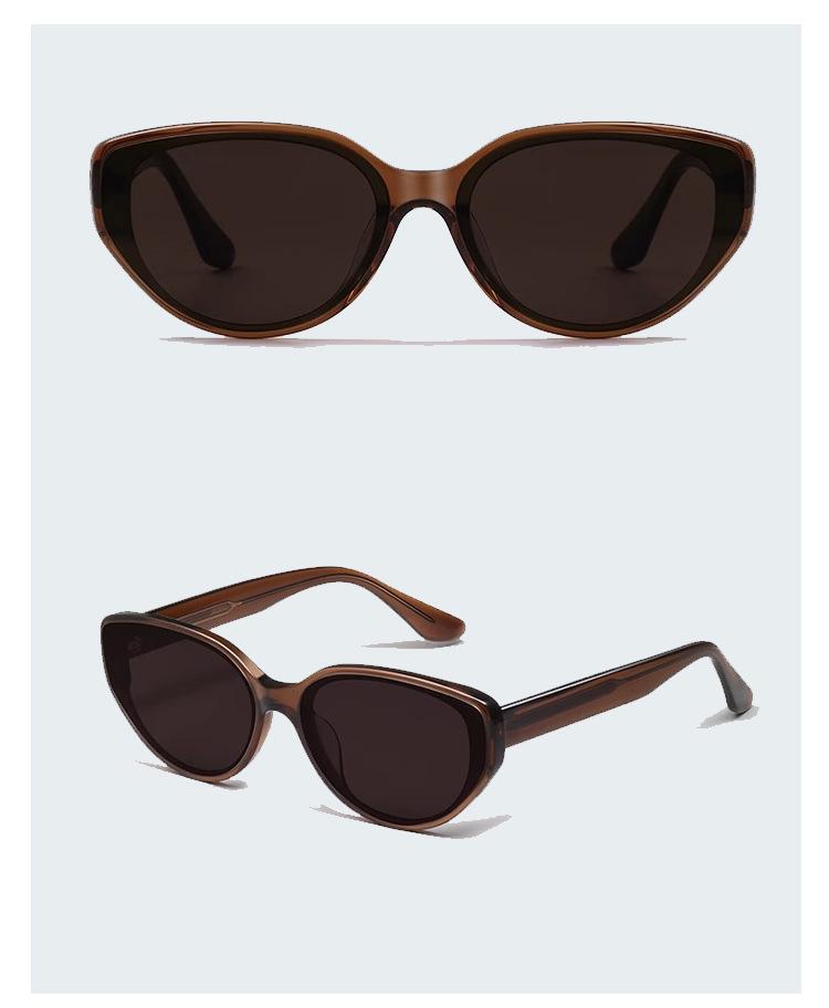 

2024 Розовые солнцезащитные очки «кошачий глаз» с узкими каштановыми линзами с УФ-защитой