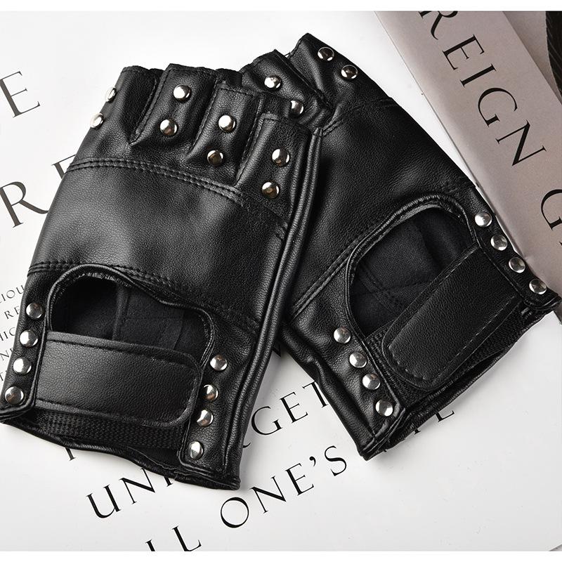 Unisex Fingerless Rivet Gloves for Street Dance, Breakdance, and Hip Hop Performances