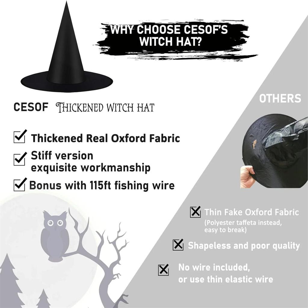 12PCS Halloween Hat Decoration Props Female Witch Adult Witch Headdress Dress Up Children's Holiday Hat