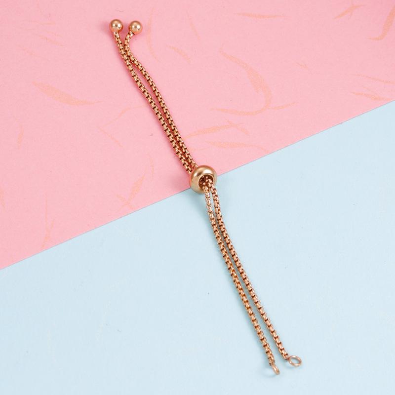 DIY verstellbares Edelstahl-Gummiperlenarmband mit nicht abnehmbarer Perlenkette