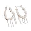 Elegant Beaded Drop Earrings Handcraft Alloy Jewelry for Women Daily Wear