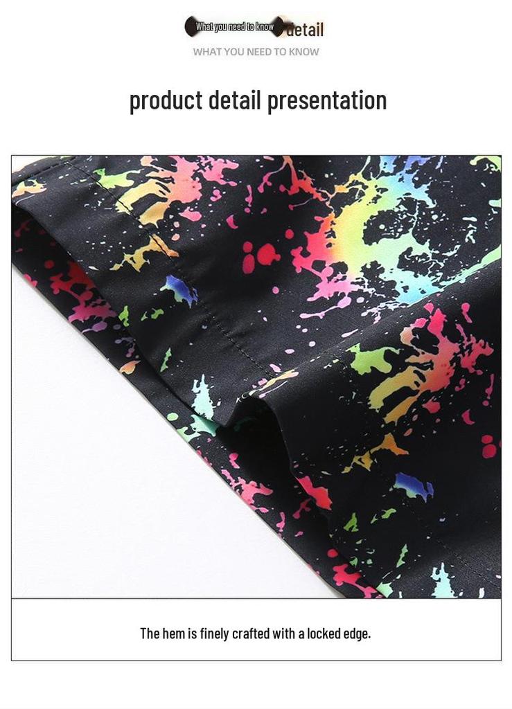 2025 Summer Ice Silk Quick-Dry Graffiti Bermuda Shorts