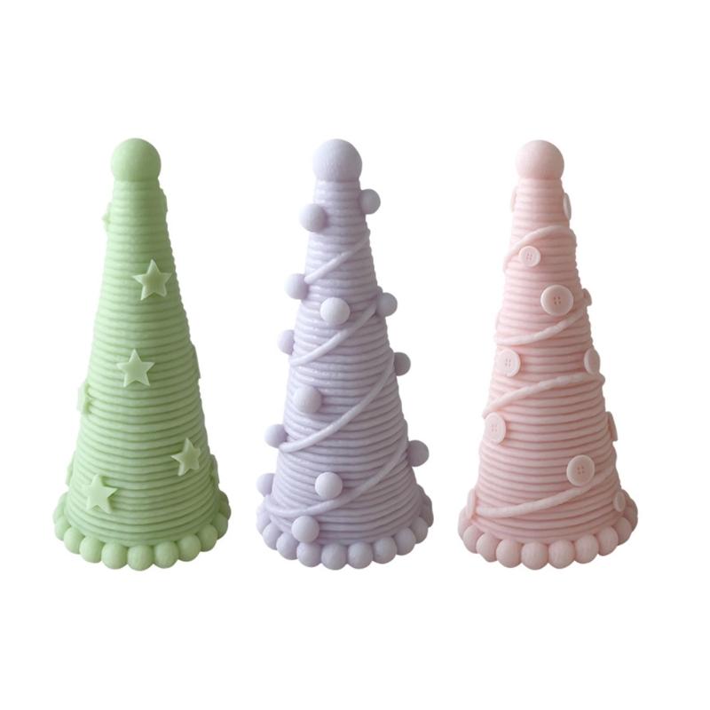 Tree Shaped Silicone Candle Mold Christmas Tree Resin Mold 3D Ornament Mould Handmade-Soap Epoxy Molds Home Decor