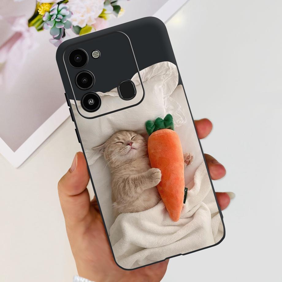 For Tecno Spark 8c spark8 Phone Case Spark GO 2022 Back Cover Matte Soft TPU Silicone Bumper Child Fashion Cartoon Pattern Funda