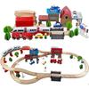 Wooden Train Set - GINGER HOME - 88 Pieces - Electric Locomotive - Educational Toy