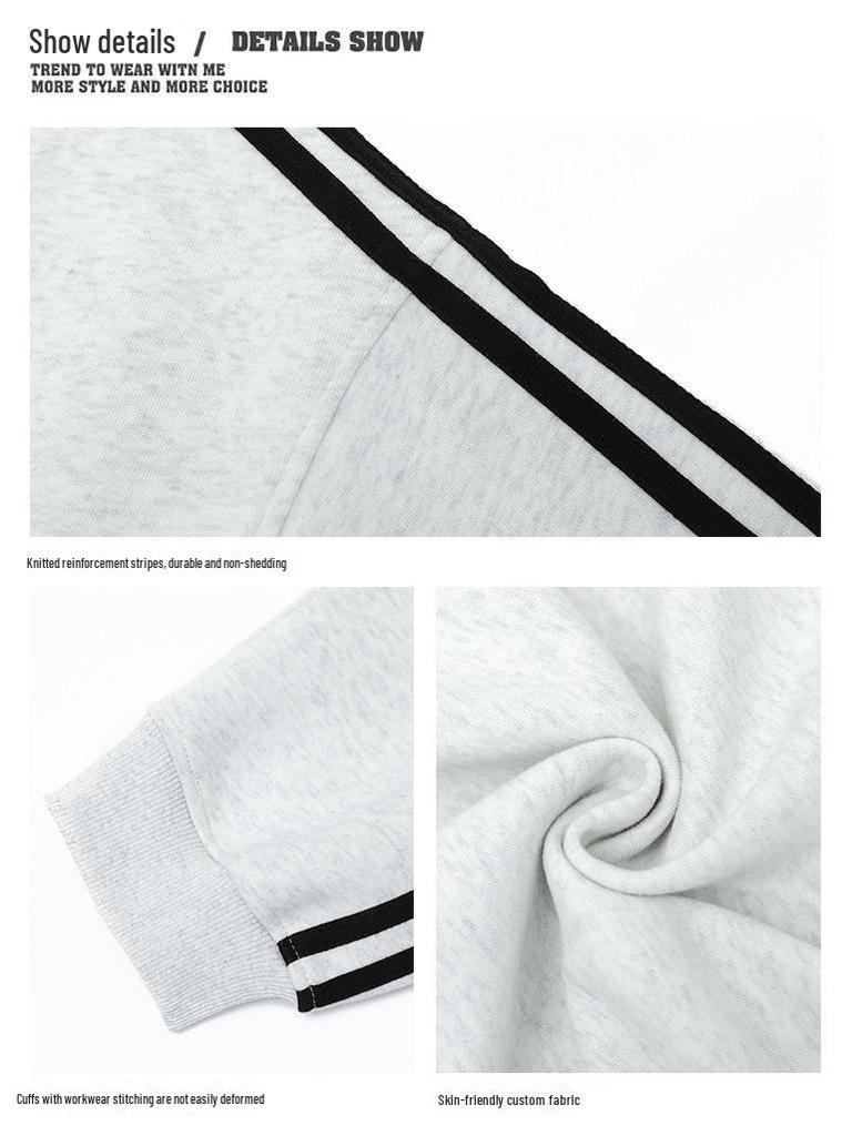 Męska modna kurtka w paski ze stójką na wiosnę/jesień - Kardigan w kontrastowe trzy paski dla par.