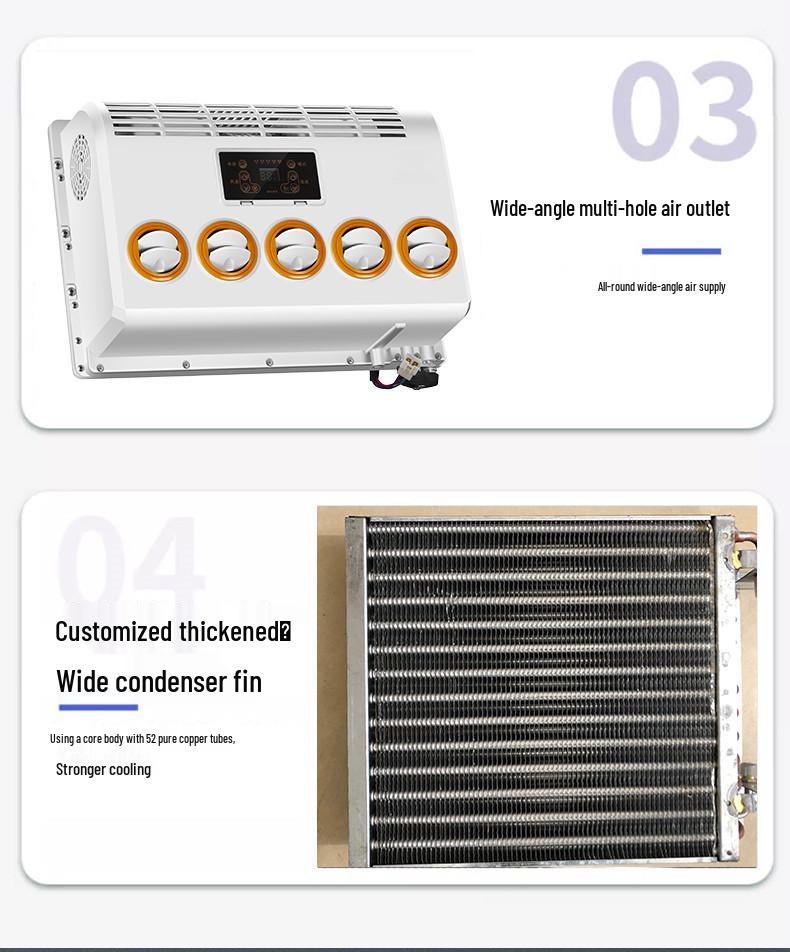Smart 12V/24V Inverter Air Conditioner for Trucks, Light Trucks, Excavators, and Engineering Vehicles
