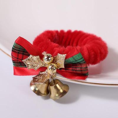 Christmas Velvet Napkin Ring Festive Holiday Napkin Ring Hotel Table Decoration Tissue Ring Napkin Buckle Bow Bell Napkin Clasp