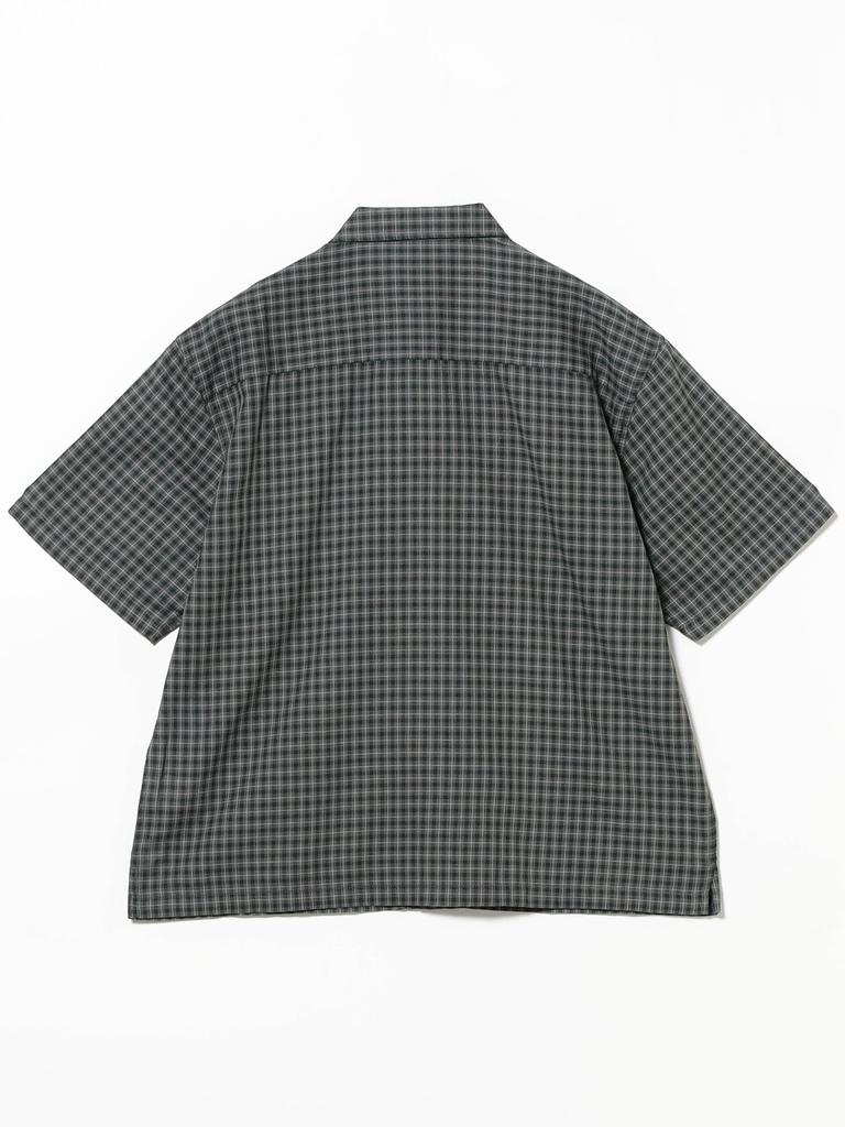 B:MING LIFE STORE by BEAMS Men's Small Check Half Sleeve Shirt, CHARCOAL.G, Size M