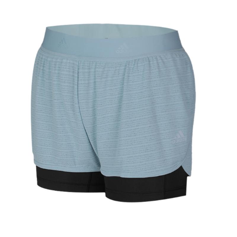 Adidas 2 In 1 Chill Shorts Color Block Breathable Comfortable Stylish Sports Shorts Women Shorts Blue DZ7879