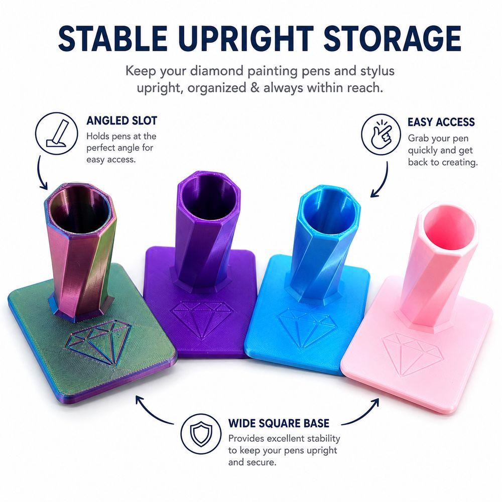 3D Printed PLA Diamond Painting Pen Holder Diamond Painting Tools Craft Workspace Organization