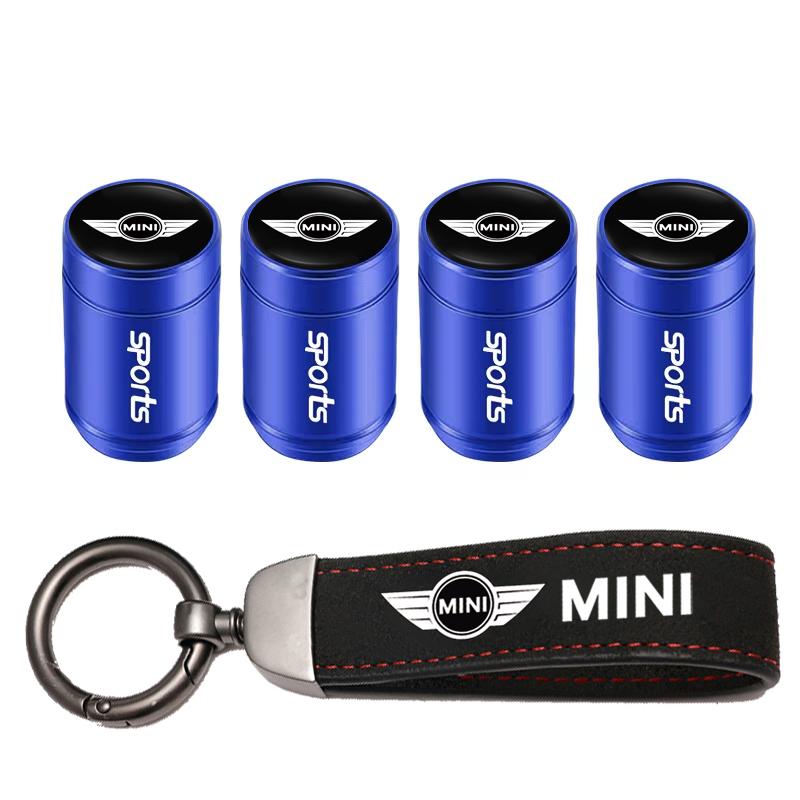 Car Tire Wheel Valve Caps Cover Suede Car Key Chain Ring Keychain For MINI WORKS One Cooper JCW R60 R59 R58 R57 R56 R55 R53 R52+
