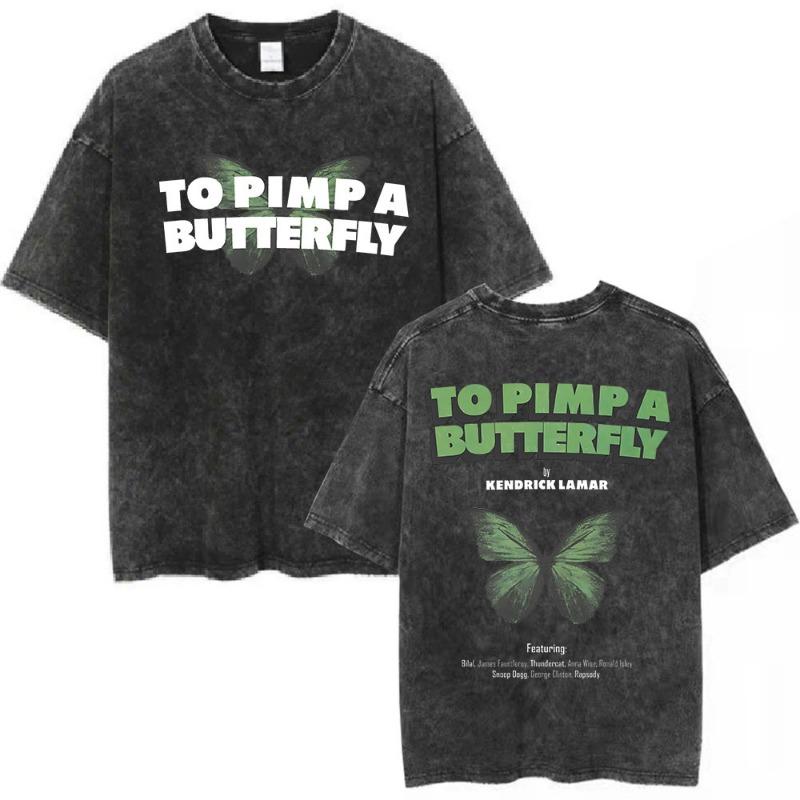 Rapper Kendrick Lamar To Pimp A Butterfly Grafik T-Shirt Herren Hip Hop Streetwear T-Shirts Unisex Baumwolle Oversized T-Shirts