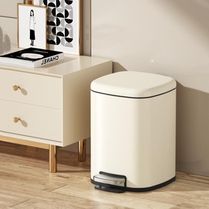 Stainless Steel Trash Can Large Capacity Foot Pedal Trash Bin Modern Simple Household Garbage Bins Kitchen Clean Accessories