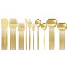 30Pcs Matte Gold Cutlery Set Stainless Steel Dinnerware Knife Dessert Fork Spoon Dinner Silverware Kitchen Party Tableware Set