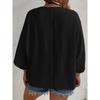 Damenmode Casual Sommer Frühling Einfarbig Druck 3/4 Ärmel V-Ausschnitt Blusen & Hemden