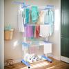 4Tier Movable Clothes Drying Rack Foldable 4 Castors Free Standing Expandable Space Saving for Towels Clothes Shoes Linen Indoor