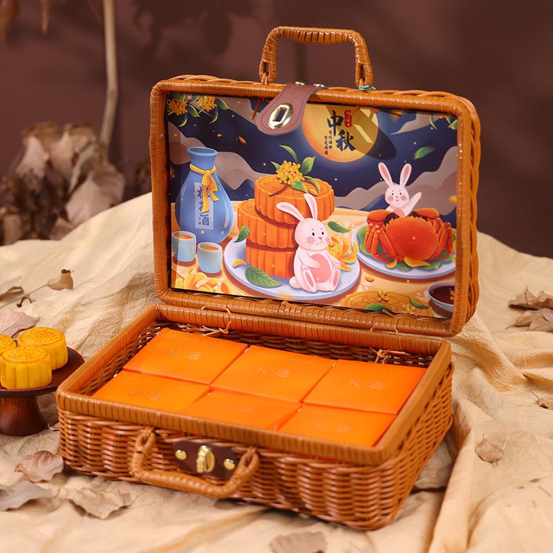 Large Rattan Handwoven Handbag for National Day, Mid-Autumn Festival, Wedding Souvenir, or Outdoor Photo Props