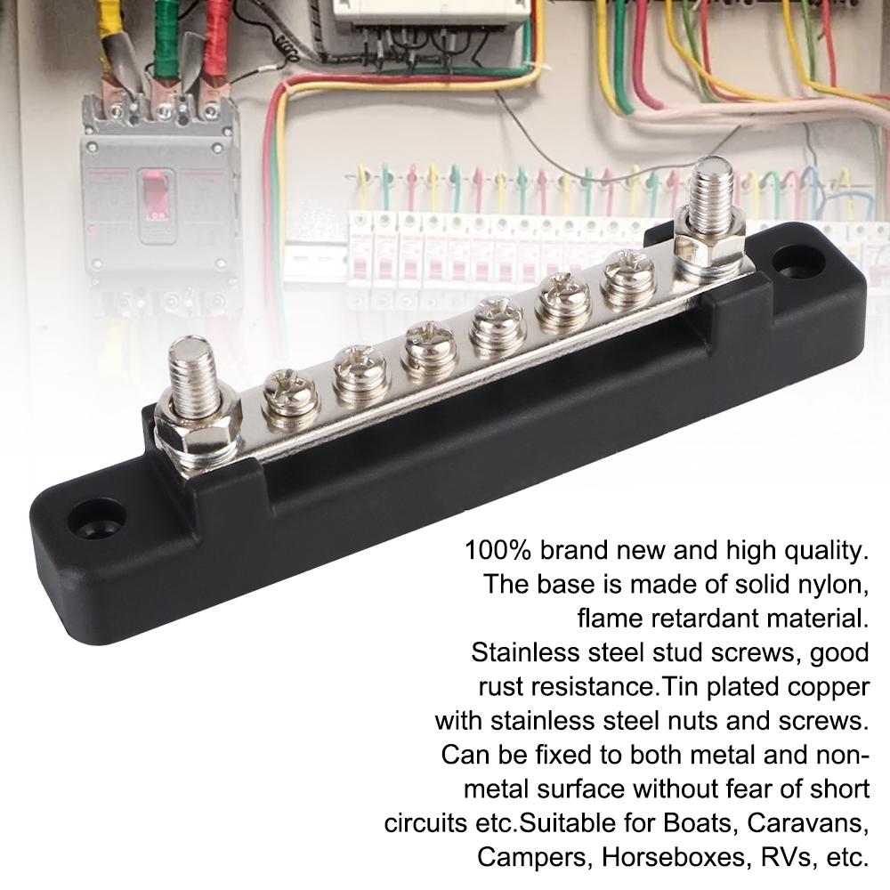 48V 150A DC Universal For Boat Truck RV Caravan Car Bus Bar Power Distribution Block 6 Ways Electro Junction Circuit Busbar Plug