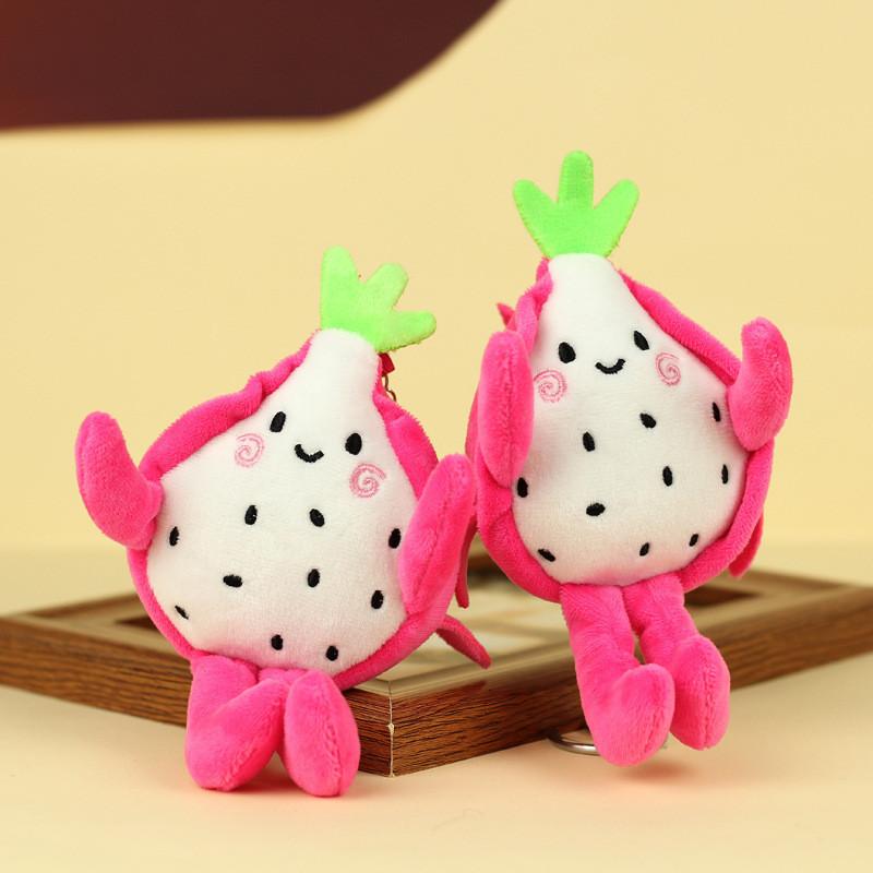 Plush Dragon Fruit Keychain Soft And Cute Fruit Shaped Accessory For Kids And Bags