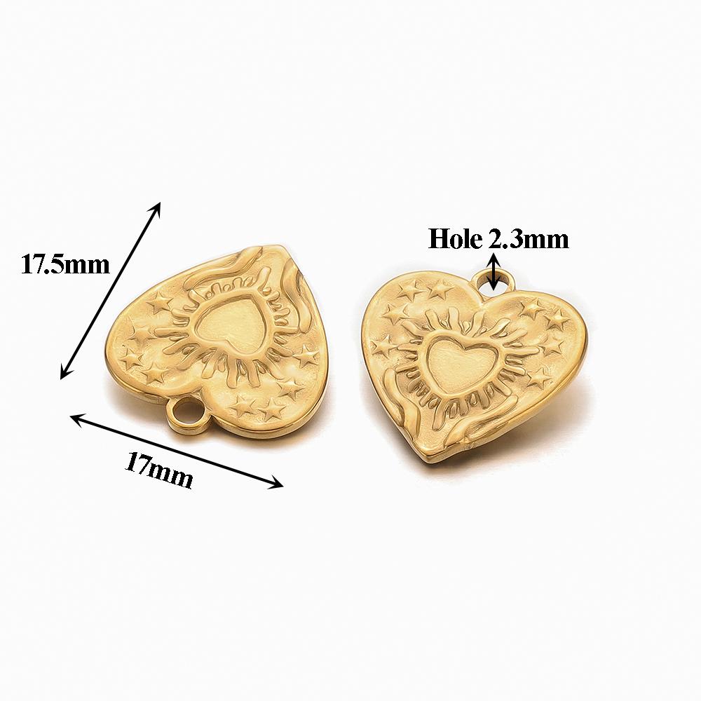 5pcs Stainless Steel Heart Sun Flower Charms Cross Pendant for DIY Necklace Earrings Making Jewelry Findings Bracelets Supplies