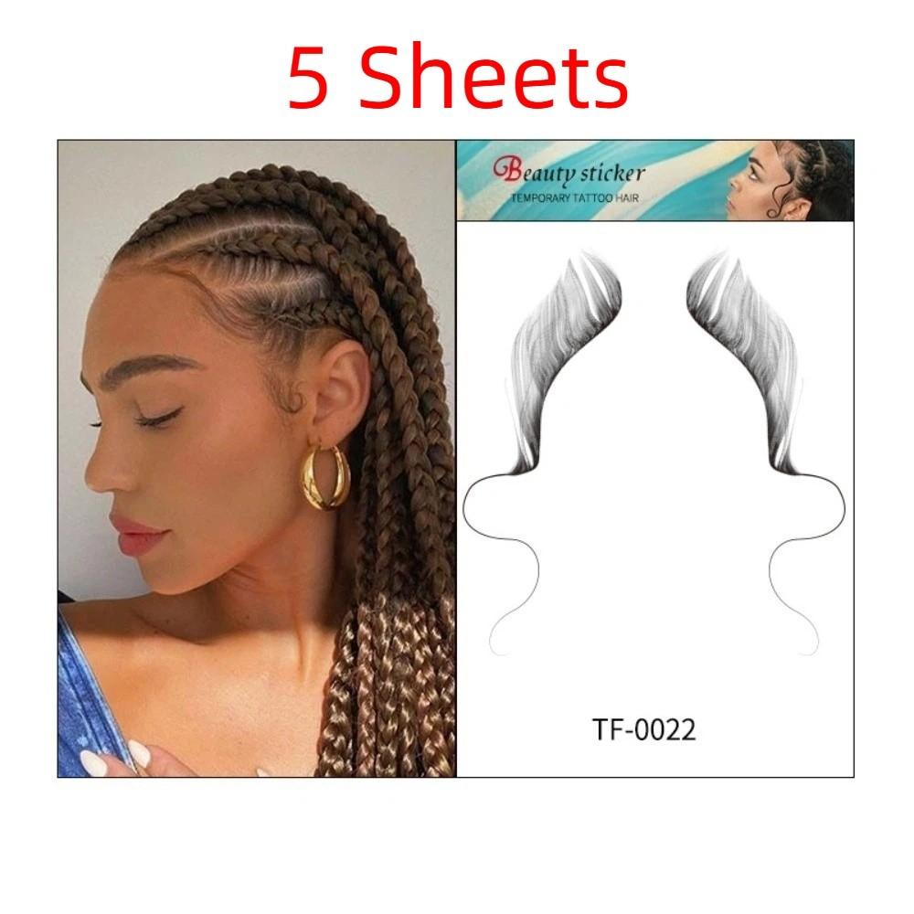 

Long Lasting Hair Edges Temporary Tattoos Waterproof Bangs Stickers Hairline Stickers Facial Art Style 4