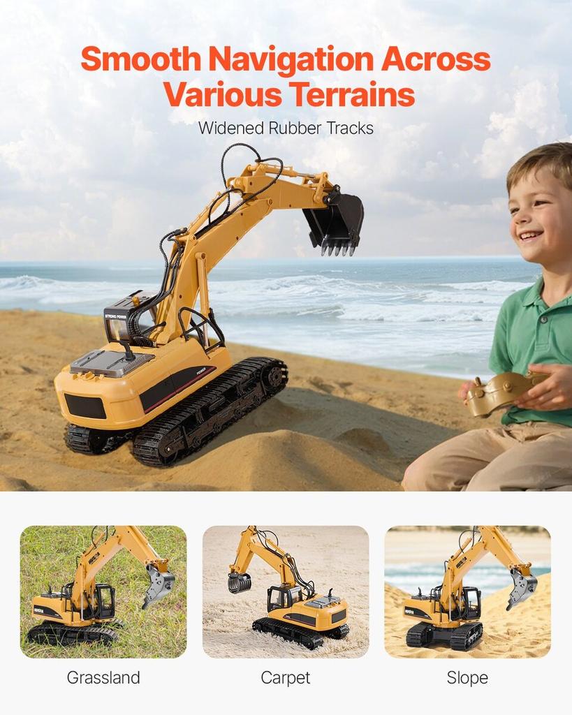 Remote Control Excavator Toy 15 Channel 1:14 Scale RC Excavator Digger