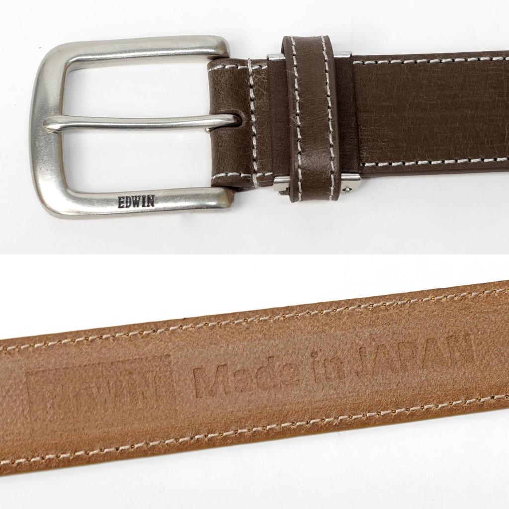Belt, 30mm Wide, 116cm Long, Made In Japan, Cowhide Leather, Hand-painted, Single Stitching, 0111173