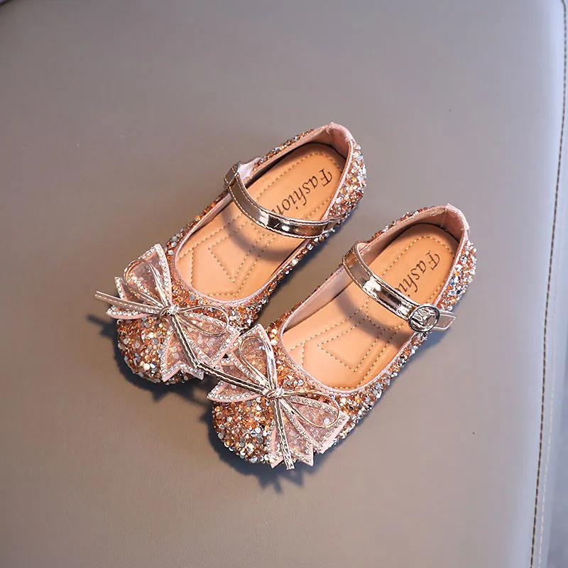 Mädchen Lederschuhe Prinzessin Schuhe Kinder Schleife Einzelne Schuhe Weiche Sohlen Rutschfeste Performance Schuhe