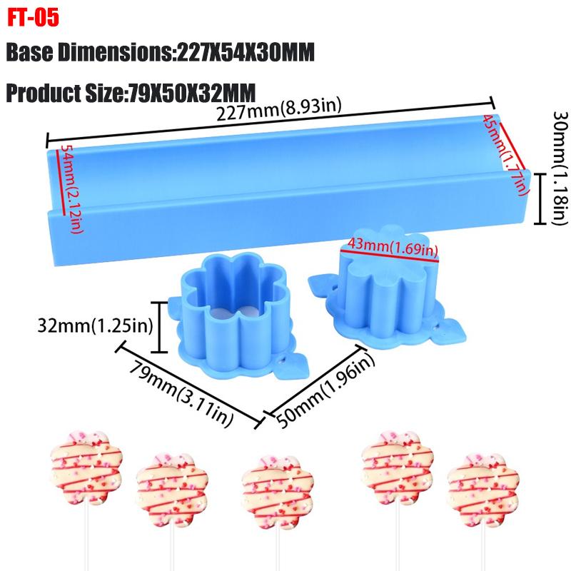 Love Lollipop Cookies Mold Set Star Flower Shape Cake Dessert Biscuit Mold Candy Plastic Cutting Tools DIY Pastry Baking Molds