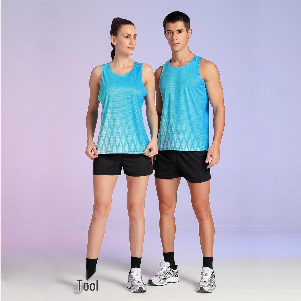 Unisex Track & Field Training Set: Vest & Suit for Marathon and Running Sportswear.