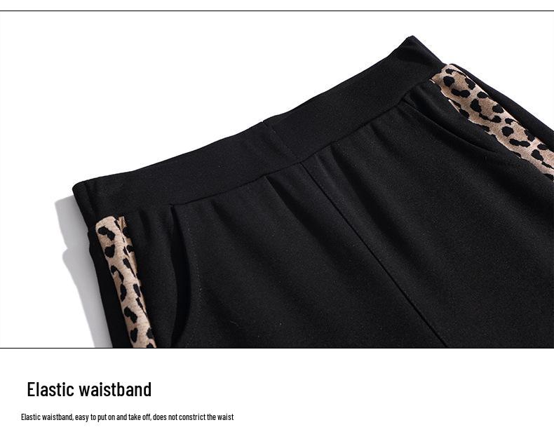 Women's 2023 Casual Round Neck Two-Piece Set: Versatile, Fashionable, Belly-Covering for Spring & Autumn Middle-Aged Ladies.