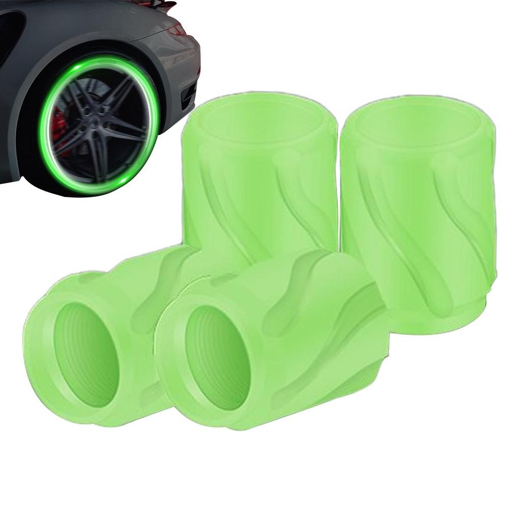 Fluorescent Tire Valve Cap,Fluorescent Bulb Cap,Fluorescent Bulb Cap 4x Glow Car Tire Valve Cap