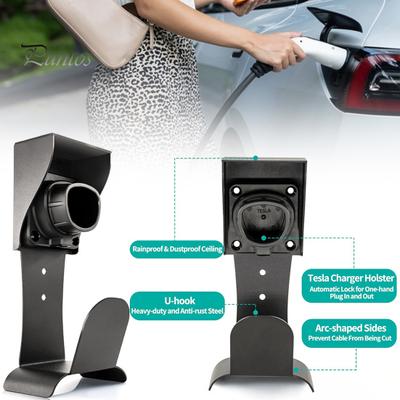 Electric Vehicle Charger Bracket Cable Organizer Stable Strong Load-bearing Simple Installation Wall-Mounted Outdoor Indoor Charger Cable Holder