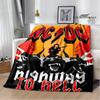 Rocková kapela AC/DC retro potištěná deka Flange hřejivá deka piknikové deky cubre cama throw deka podšívka do postele dárek k narozeninám