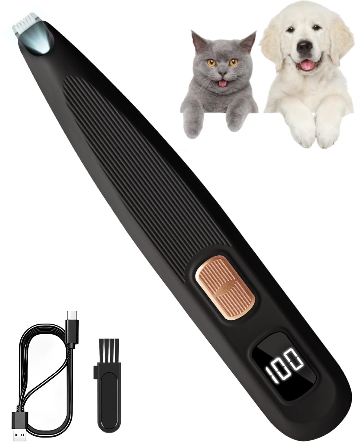 

Машинка для стрижки домашних животных QULITO для собак и USB LED LED для частичной стрижки сзади и подходит для домашнего груминга и маленьких 2 тихих низких включает японские