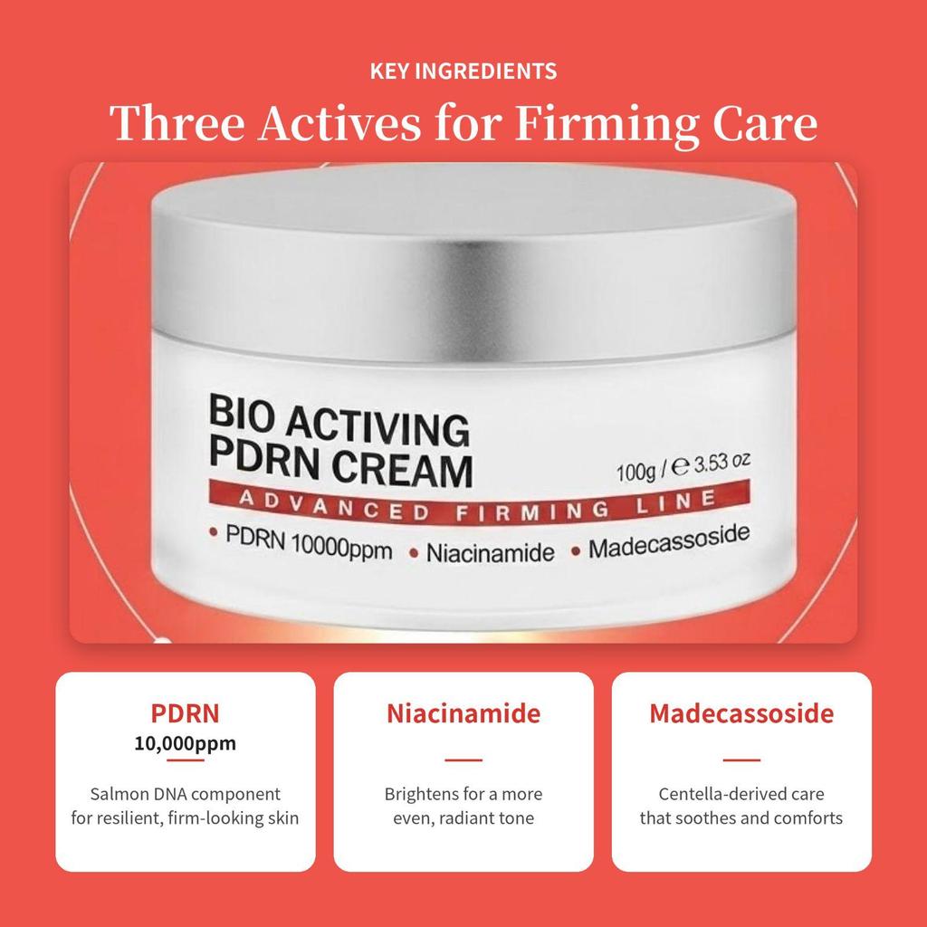 DERMALINE Bio Activing PDRN Cream 100g (DLEXO) - Salmon DNA Elasticity & Anti-Aging Skin Barrier Moisturizer
