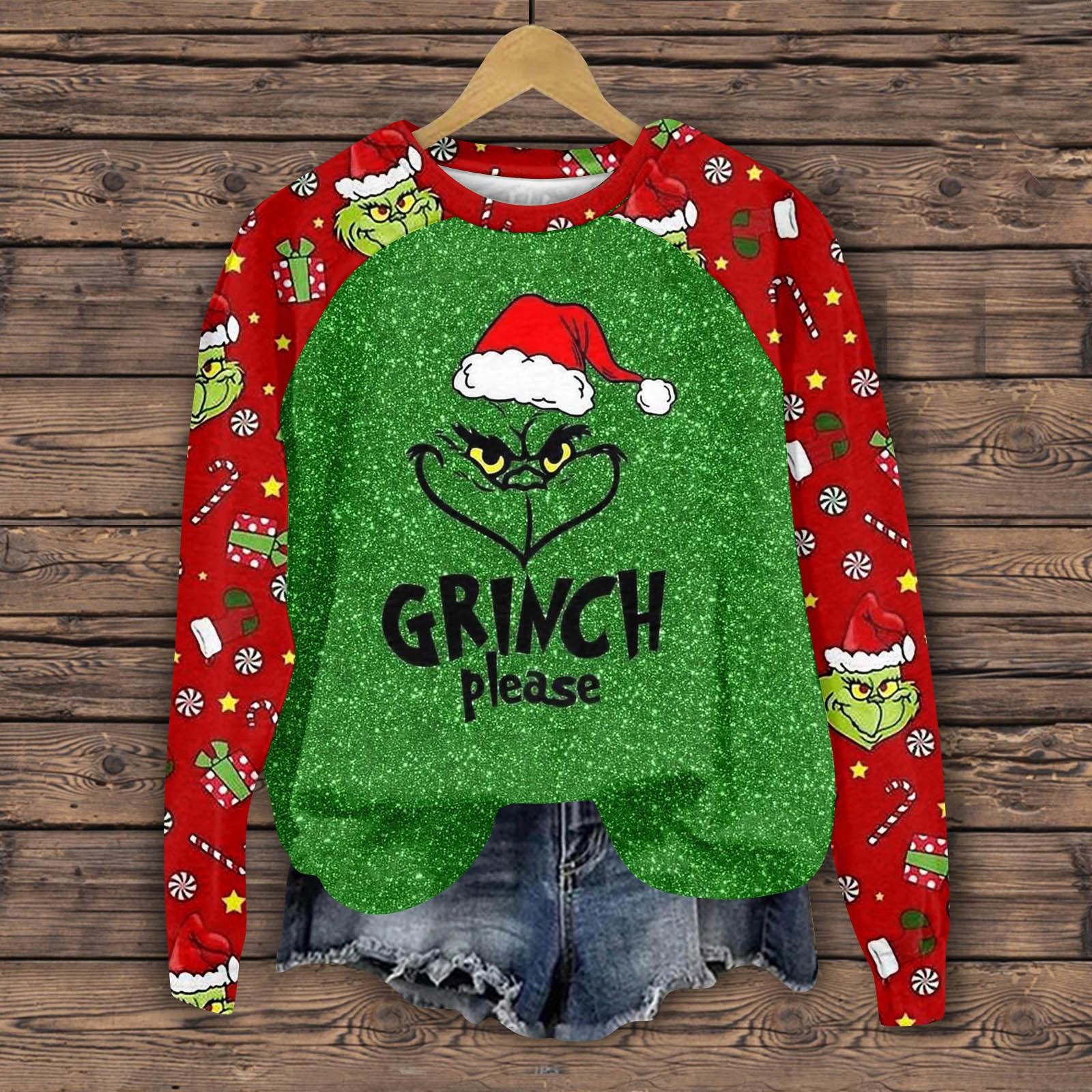 

Женская мода повседневная толстовка с длинным рукавом и вставкой на плече с принтом на Хэллоуин с круглым вырезом XXL