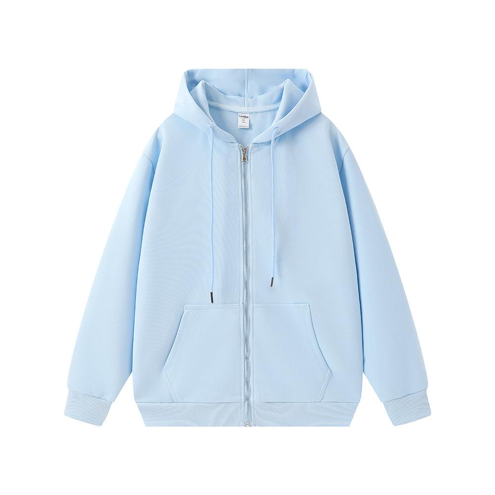 Kofta Sweatshirt Herr Vår Höst Lättvikt Par Dubbel Dragkedja Mångsidig Mode Enfärgad Streetwear Ungdomstrend Huvjacka