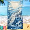 Turtle print pattern digital-printed polyester Superfine fiber double-sided fleece Beach vacation bath towel, beach towel