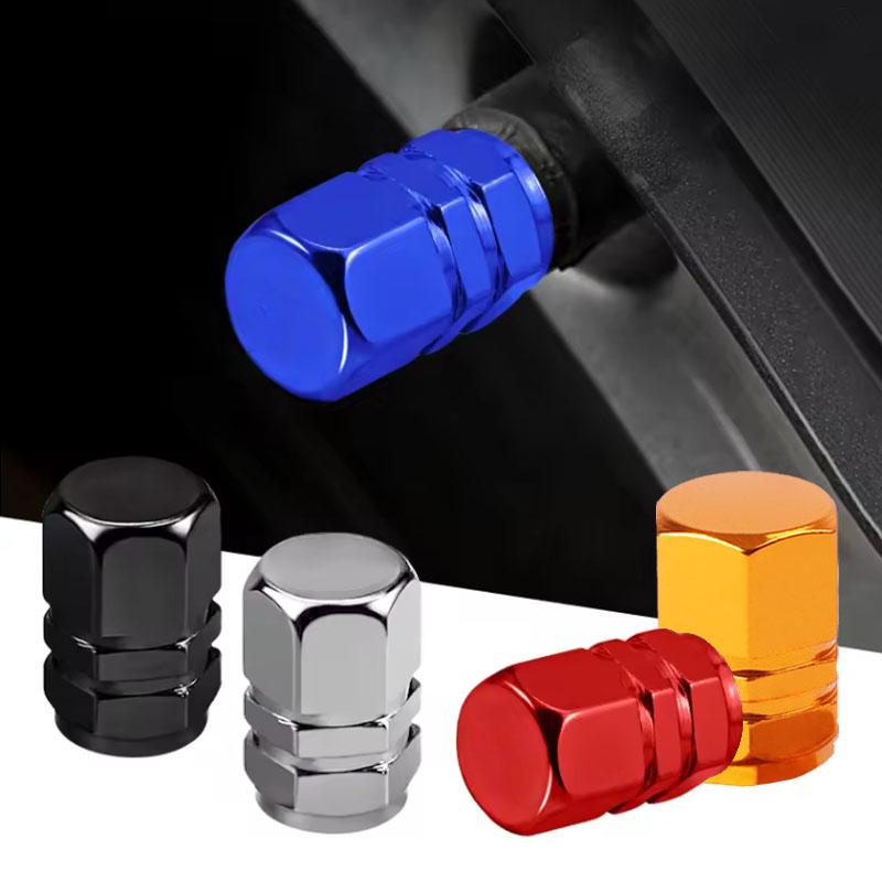 BFO1 Car Tire Valve Stems Cap Tire Valve Cap Aluminum Tire Wheel Stem Air Valve Cap Universal Hexagonal Covers Shape Dust Valve