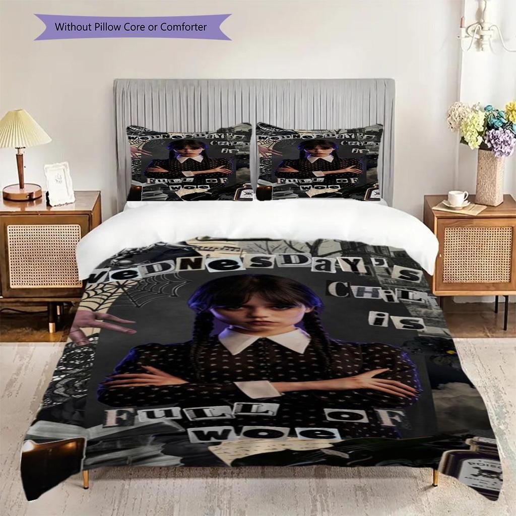 Midnight Whispers Shadows Three-piece set (1 * duvet cover + 2 * pillowcase, without core) 2D Flat Duvet cover and pillowcase Soft and comfortable