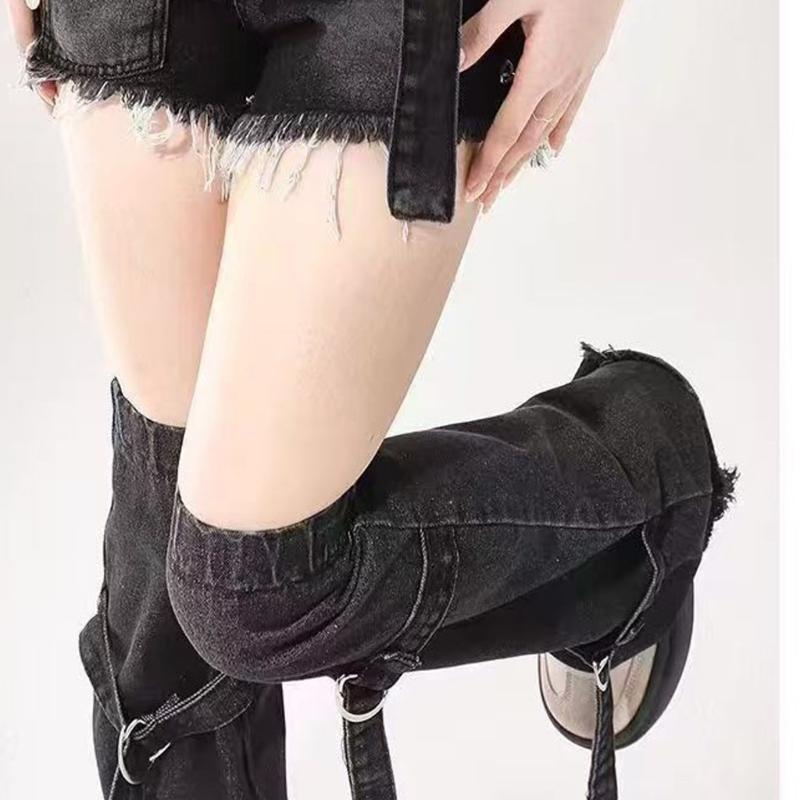 Meias Lolitas Longas para Pernas Femininas Polainas Largas Harajuku Punk Jeans Meias de Bota Moda Meias para Tornozelo Presentes