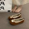 Polka dot round head bow flat single shoes women's shoes autumn new temperament ballet evening shoes